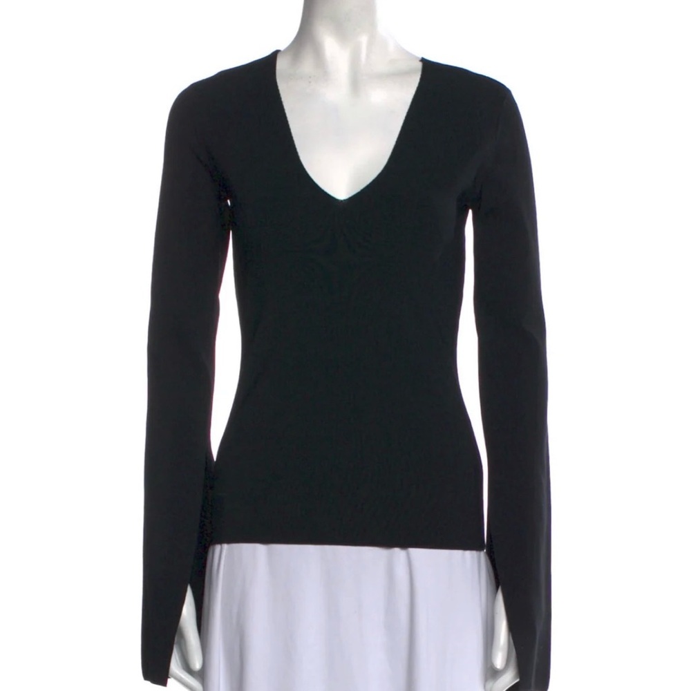 Solace London Black V-Neck Long Sleeve Sweater